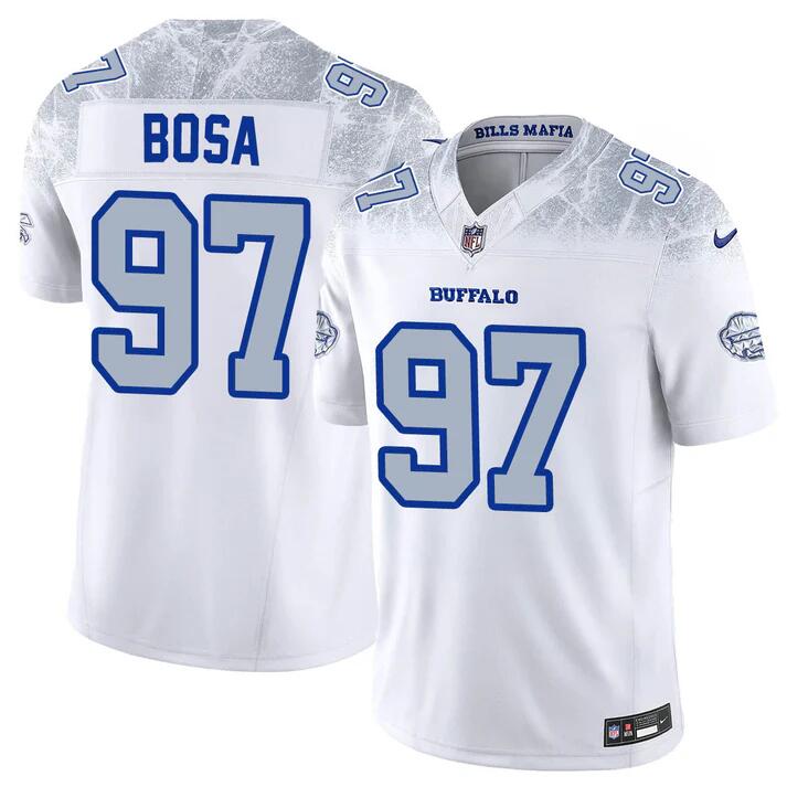 Men's Buffalo Bills #97 Joey Bosa White 2025 F.U.S.E. “Rivalries” Vapor Untouchable Limited Stitched Football Jersey Men's Buffalo Bills #97 Joey Bosa White 2025 F.U.S.E. “Rivalries” Vapor Untouchable Limited Stitched Football Jersey